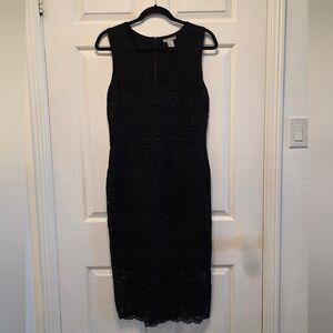 H&M | Black Lace Sheath Midi Dress